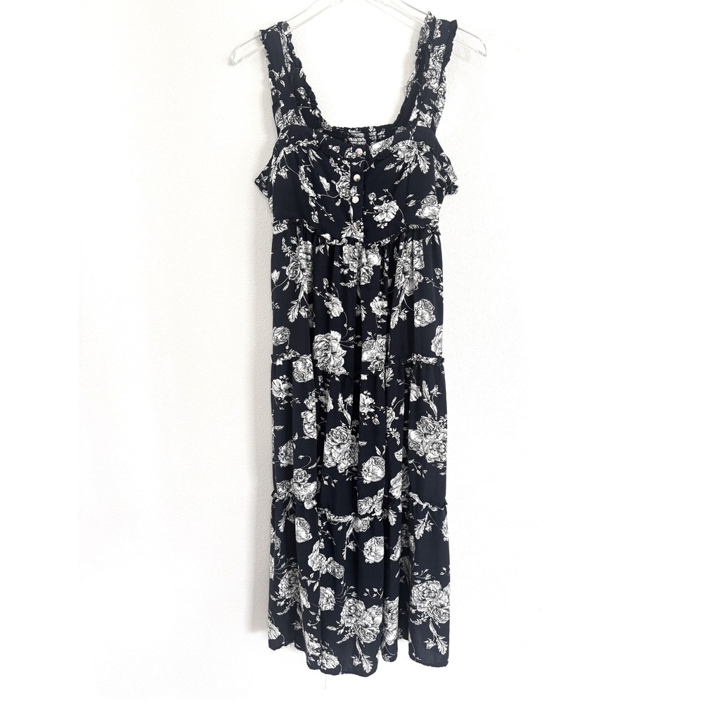 Nom Maternity Emma During &‎ After Floral Tiered Sleeveless Maxi Dress, Navy